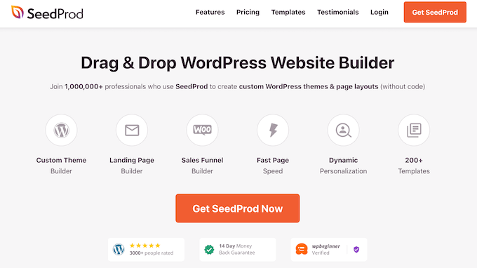 The SeedProd page builder plugin for WordPress