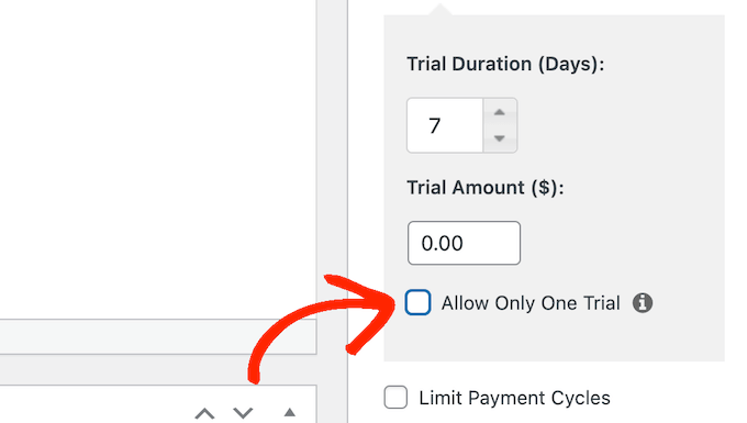 Choose whether to allow multiple free trials per member